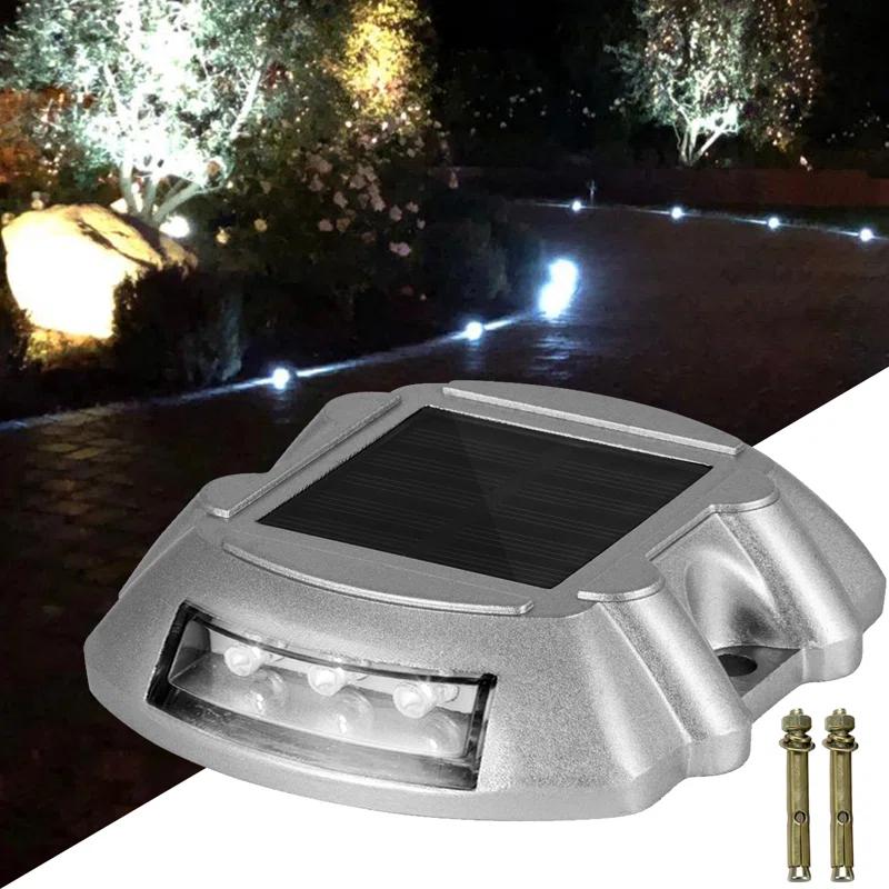 VEVOR Solar Dock Lights Low Voltage Solar Powered Integrated LED Metal Pathway Light Pack (Set of 8)