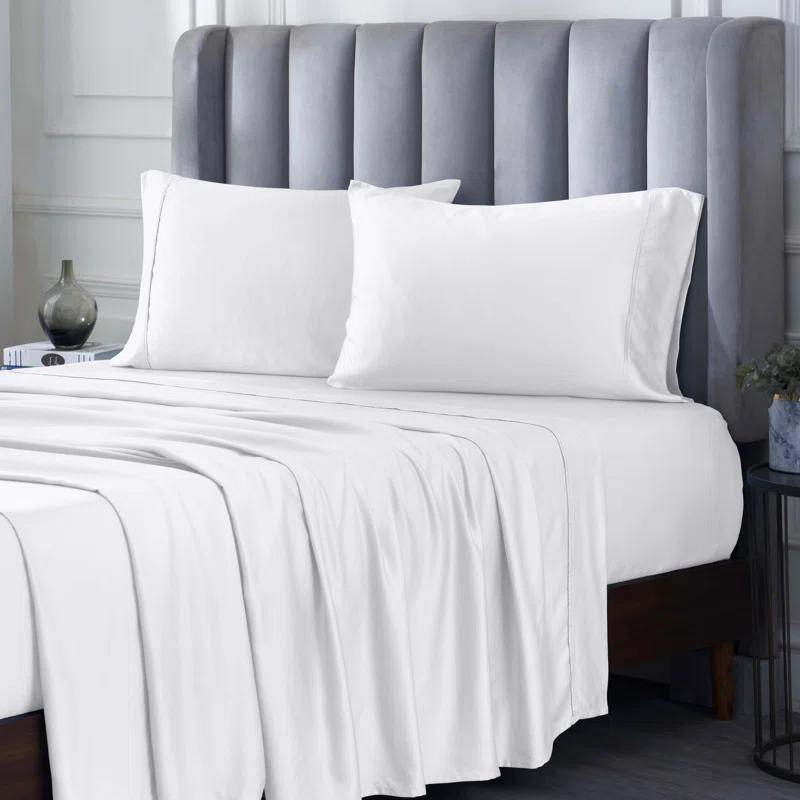 Superior Superior 300 Thread Count Rayon From Bamboo Solid Deep Pocket Bed Sheet Set