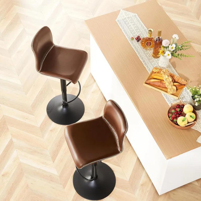 Latitude Run® 2-Piece Set of Swivel Counter Height Bar Stools
