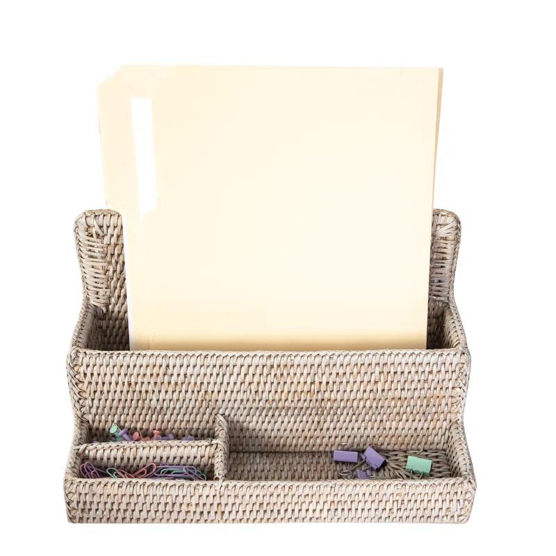 Tava Handwoven Rattan Standing Stationery Sorter