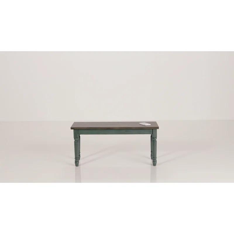 Willow 40" Two Tone Solid Wood Farmhouse Dining Bench