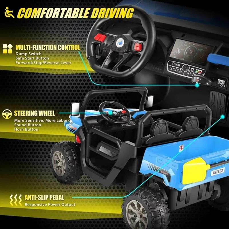 Himimi Delia Himimi 24 Voltage  Ride On Dump Truck, 2 Seater Kids UTV with Electric Dump Bed, Remote Control