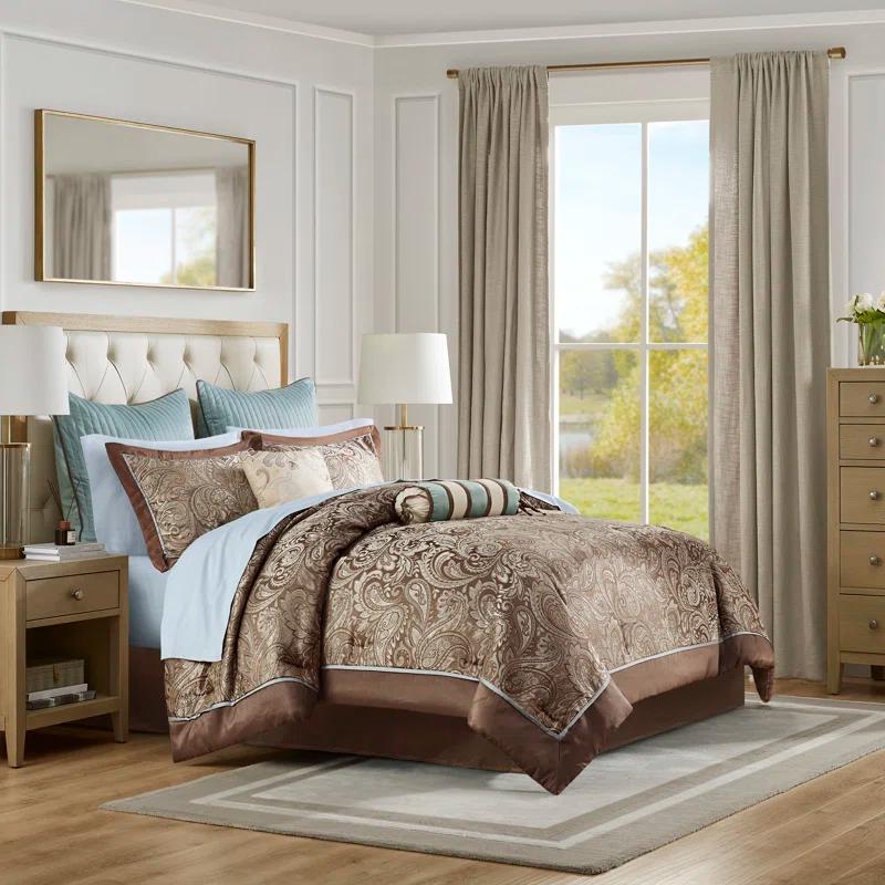 Madison Park Aubrey 12 Piece Comforter Set with Cotton Bed Sheets