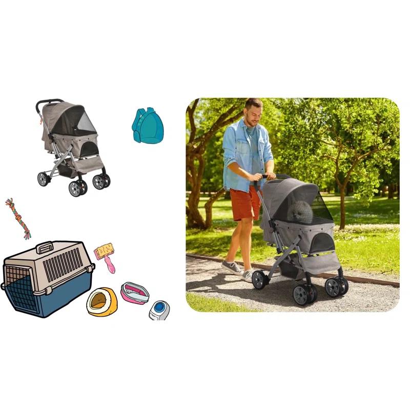 Pawhut Erie Foldable Pet Stroller