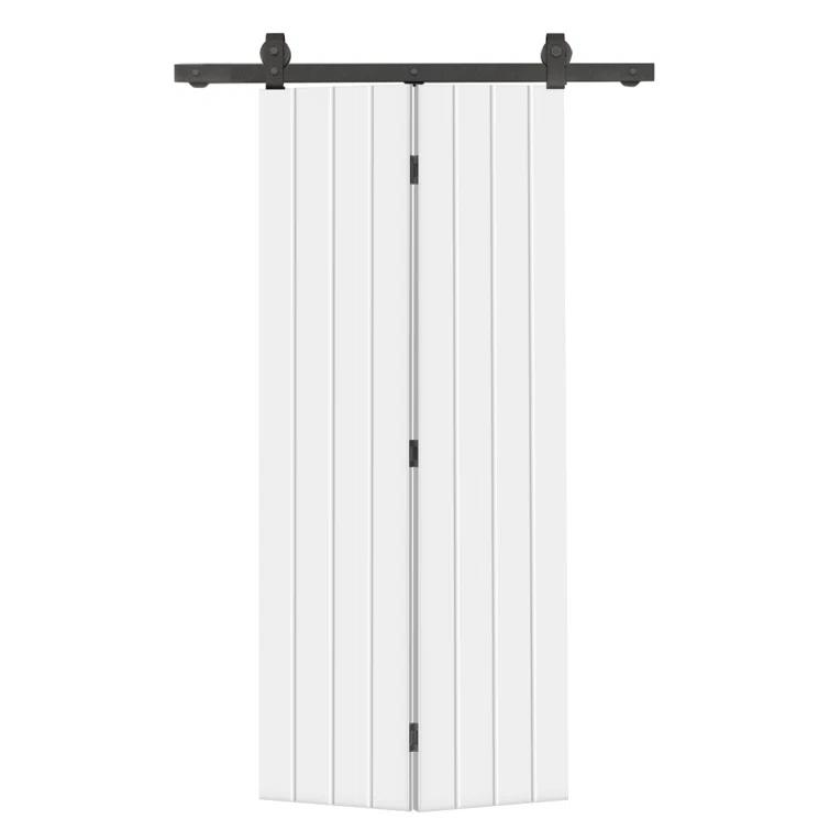 Calhome Modern Bi-Fold Barn Door with Sliding Hardware Kit
