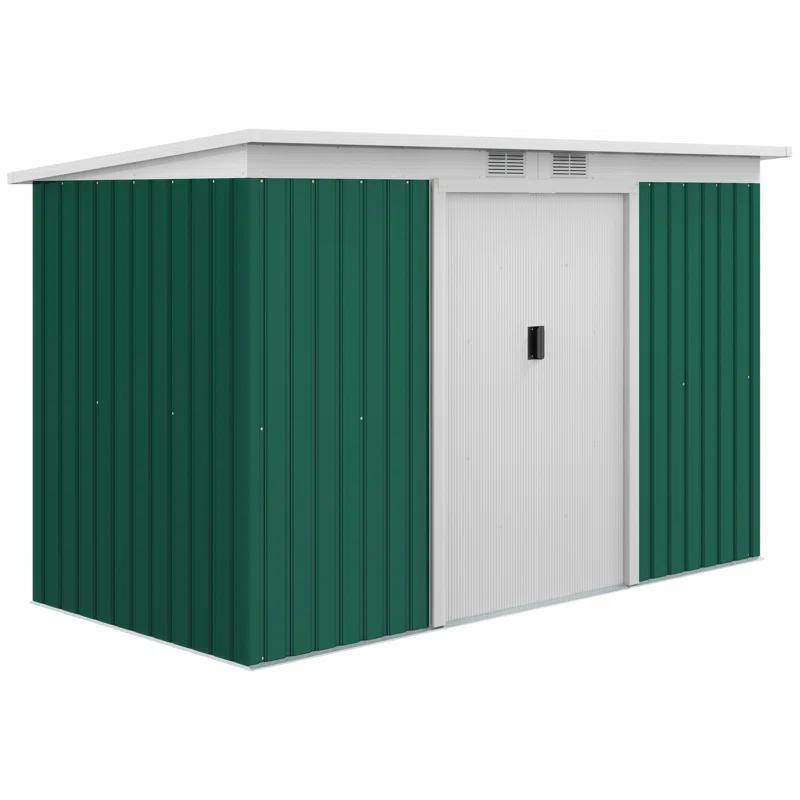 Outdoor Lean-To Metal Storage Shed
