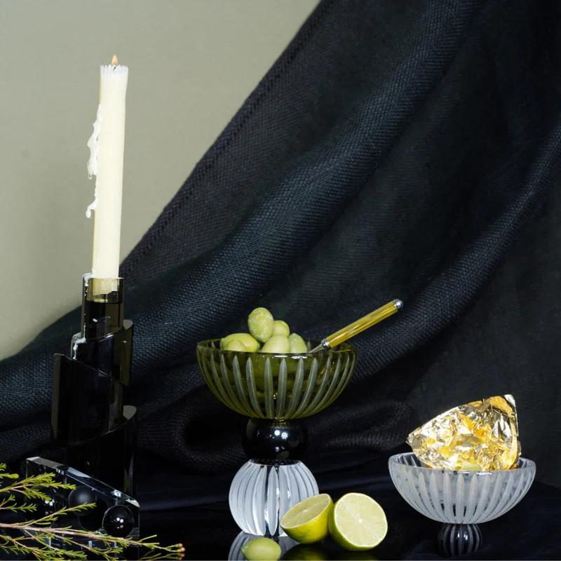 Ellipses Handmade Crystal Candlestick