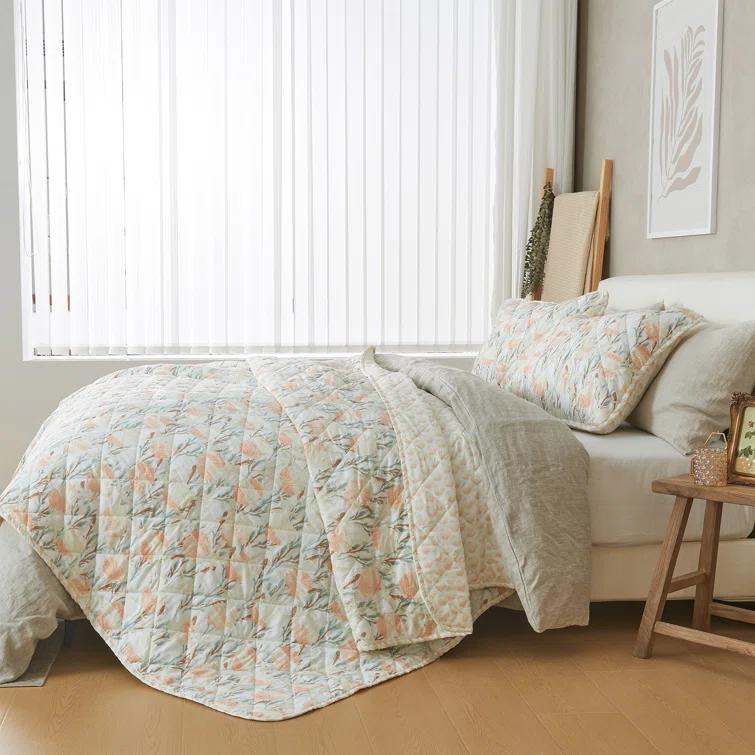 Patina Vie Maison Coastal Inspired Reversible Quilt Set with Shams
