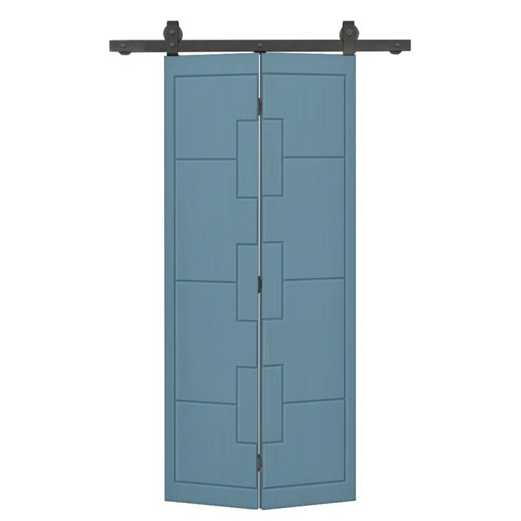 Calhome Modern Bi-Fold Barn Door with Sliding Hardware Kit
