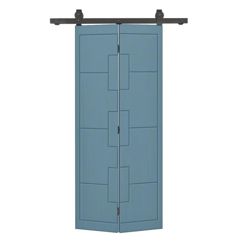 Calhome Modern Bi-Fold Barn Door with Sliding Hardware Kit