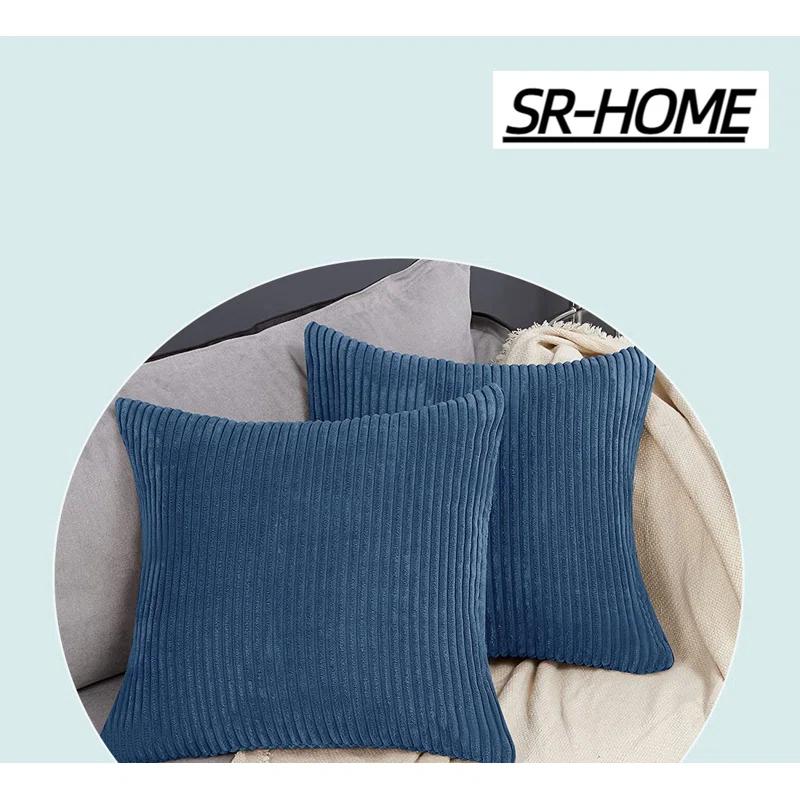LALA & WONZ Corduroy Striped Throw Pillow Covers (Set of 2)