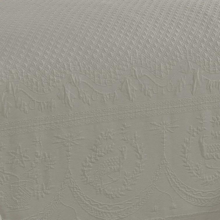 Historic Charleston King Charles Matelasse Traditional Cotton Floral Coverlet