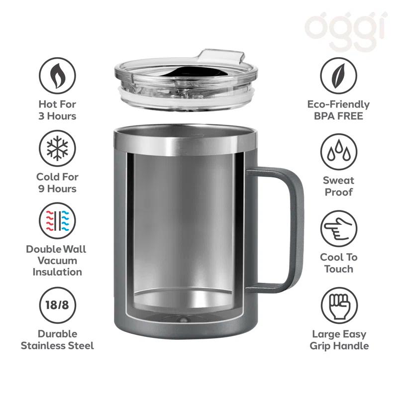 OGGI ThermoMug Vacuum Insulated Tumbler (420 ml, 14 oz)