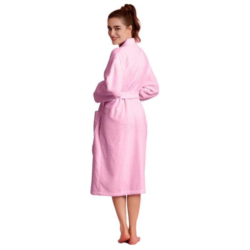Ebern Designs Ingobert Cotton Terry Cloth Mid-Calf Bathrobe with Pockets
