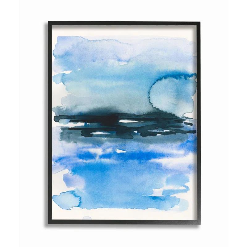Stupell Industries " Abstract Sea Scape With Shades Of Blue Watercolor " by Victoria Barnes