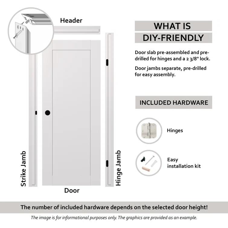Belldinni Smart Pro 5-Lite DIY-Friendly Manufactured Wood and Glass Single Prehung Interior Door