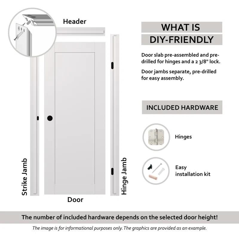 Belldinni Avon 07-04 DIY-Friendly Paneled Standard Single Prehung Door
