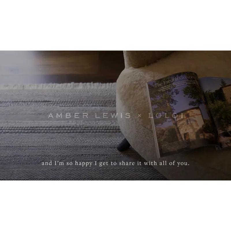 Malibu II Indoor / Outdoor Rug by Amber Lewis x Loloi - Ivory and Dove / 3'9" x 5'9"