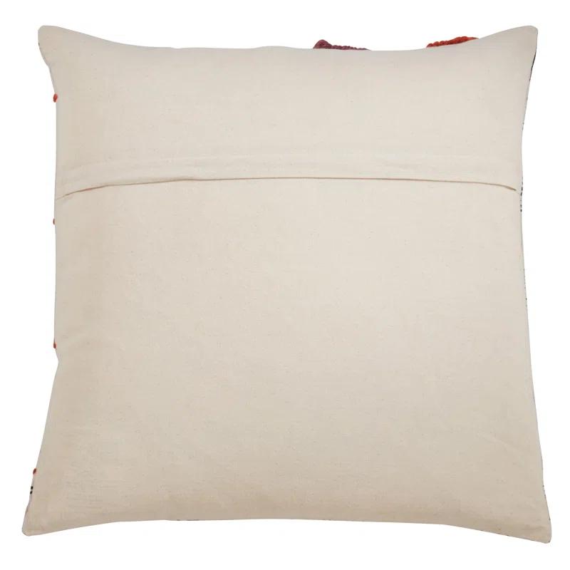 Saro Lola Collection Appliqued Cotton Throw Pillow