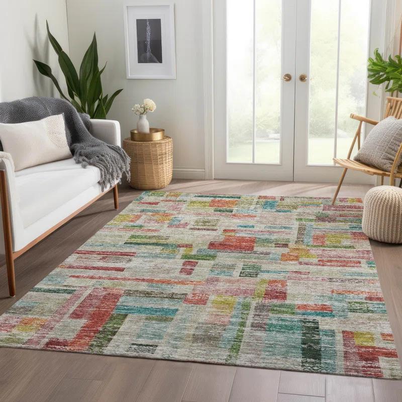 Machine Washable Indoor/Outdoor Chayden ACN1090 Paprika Rug