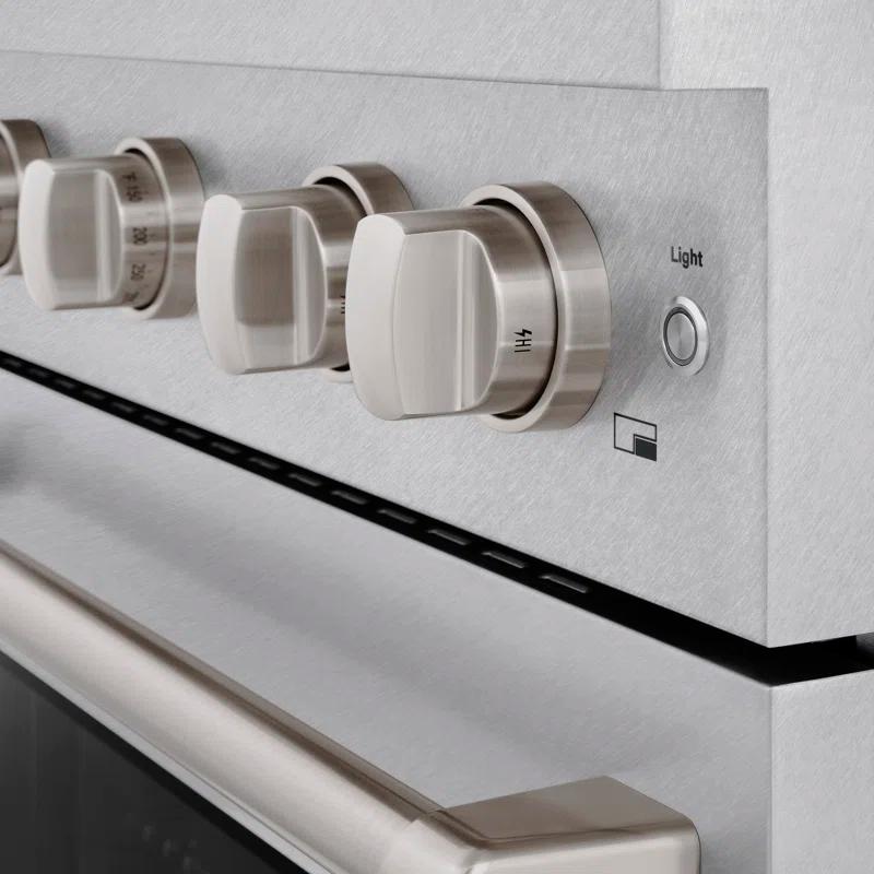 ZLINE Satin ZLINE 30 in. Paramount Gas Range w/ 4 Burners & Convection Oven w/ Door SGRS-30