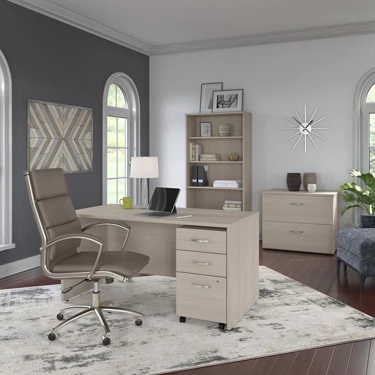 Bush Business Furniture Studio C Executive Office Desk with Mobile File Cabinet