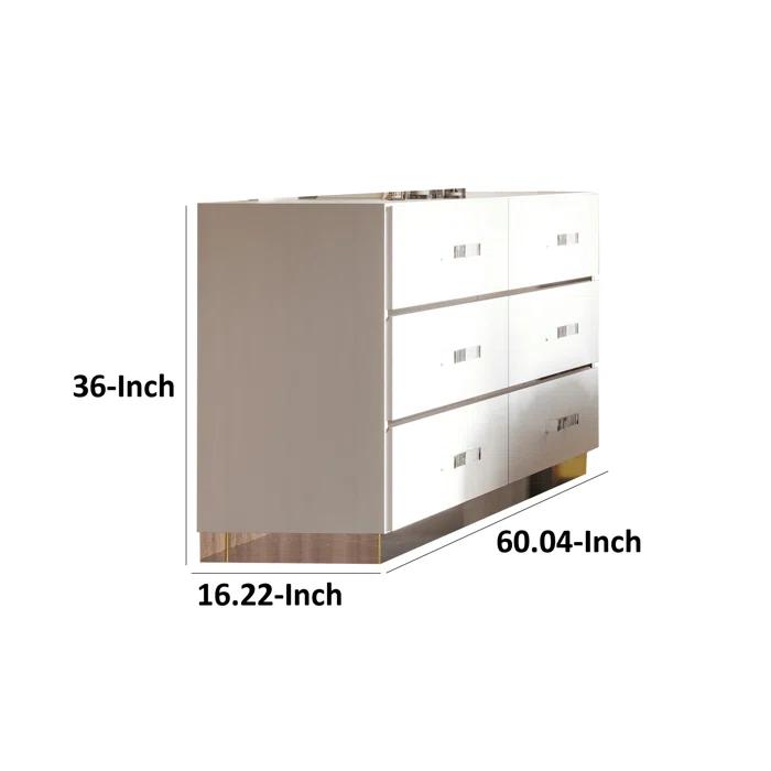 Benjara Ruo 60.04'' W 6 - Drawer Dresser