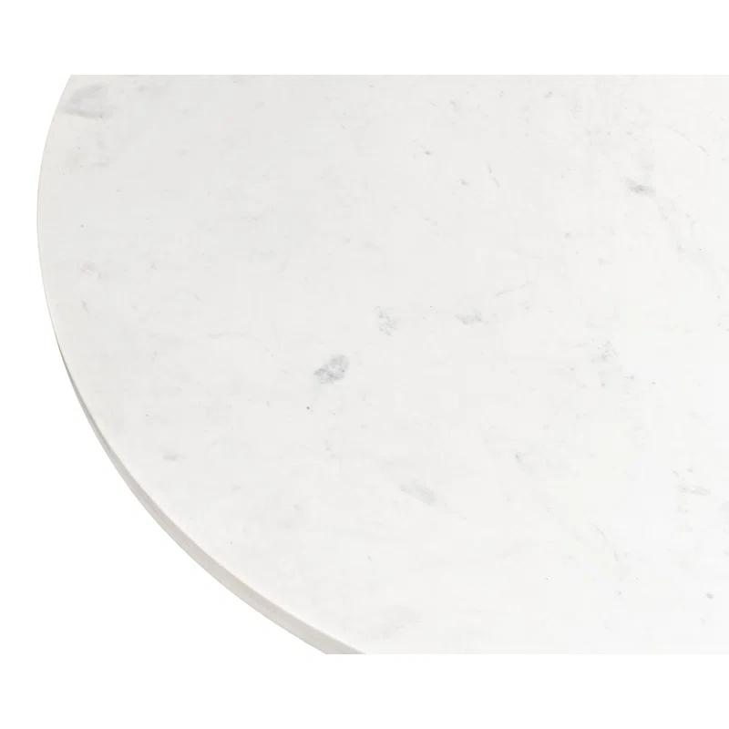 Haviland Round Marble Top Metal Base Dining Table