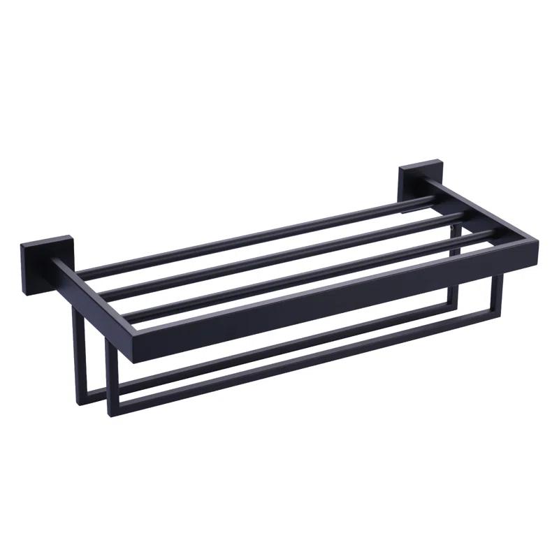 ARCORA AR5150101B-20 2-Tier Wall Mounted Stainless Steel Bathroom Towel Rack With 2 Towel Bars Square Rods