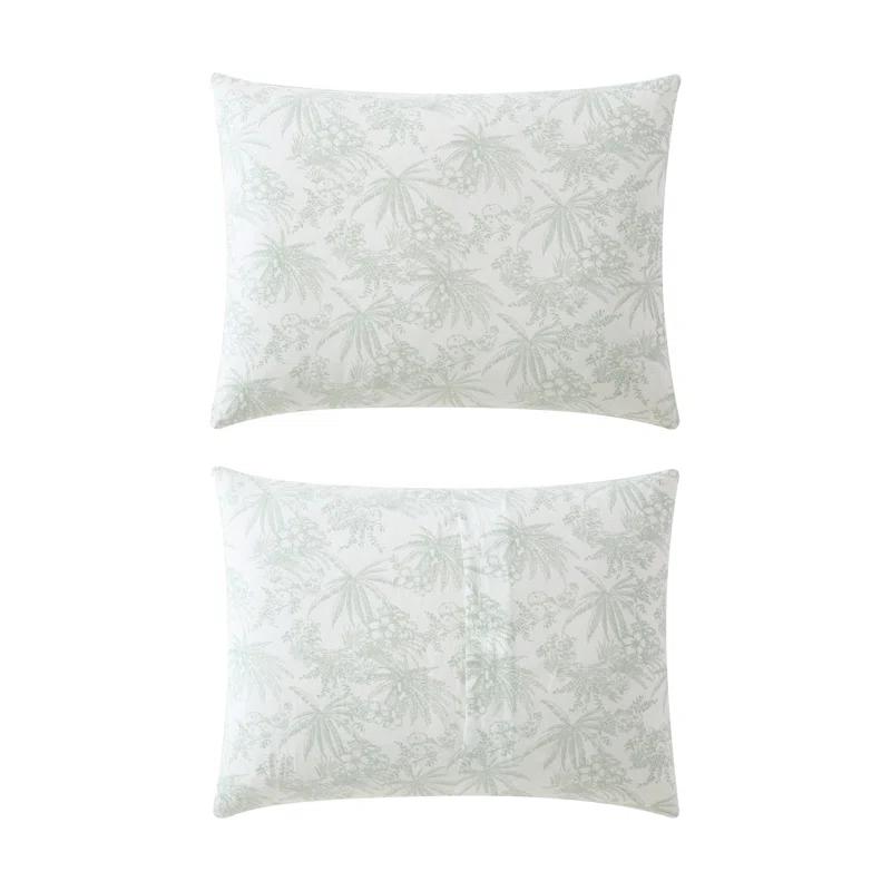 Tommy Bahama Pen And Ink Green Cotton Duvet Cover Set