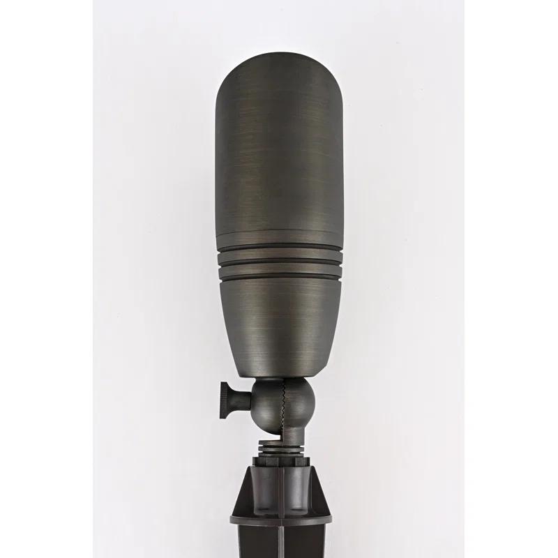 Elegant Lighting Outdoor 12V Cast Brass spot light 3 inch Wide x 8.5 inch High in Dark Bronze with spring