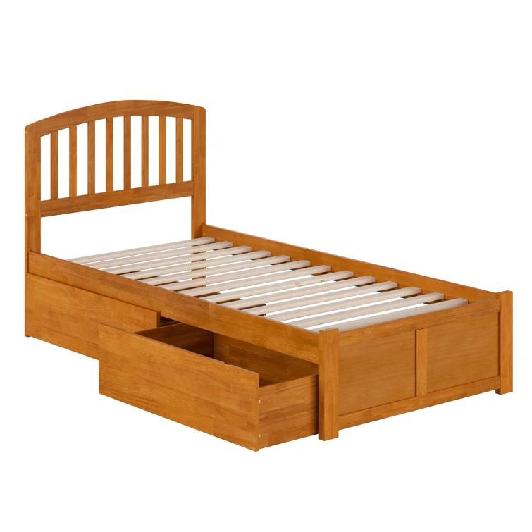 AFI Furnishings Richmond Solid Wood Platform Bed with Panel Footboard and Storage Drawers