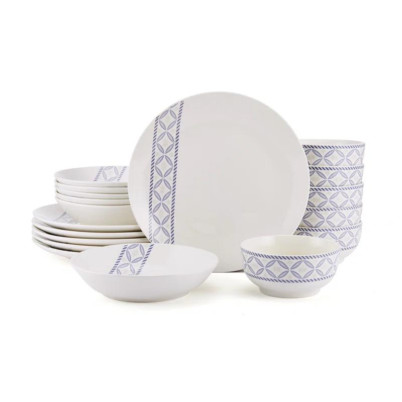Studio Nova Preslie 18-Piece Porcelain Dinnerware Set, Service for 6
