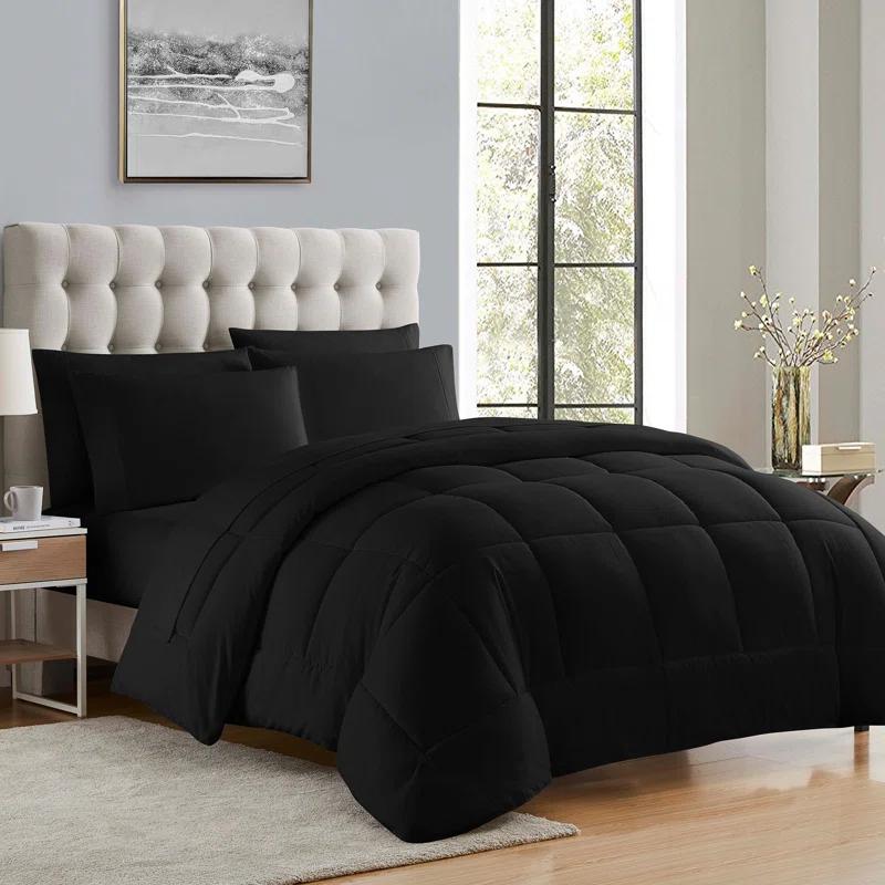 Sweet Home Collection All Season Bed-in-A-Bag 5pc/7pc Solid Color Comforter & Sheet Set Ultra Soft Bedding by Sweet Home Collection