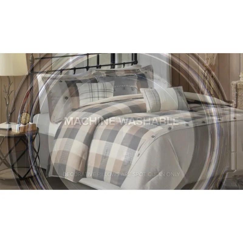 Madison Park Ridge 6 Piece Printed Herringbone Quilt Set with Throw Pillows
