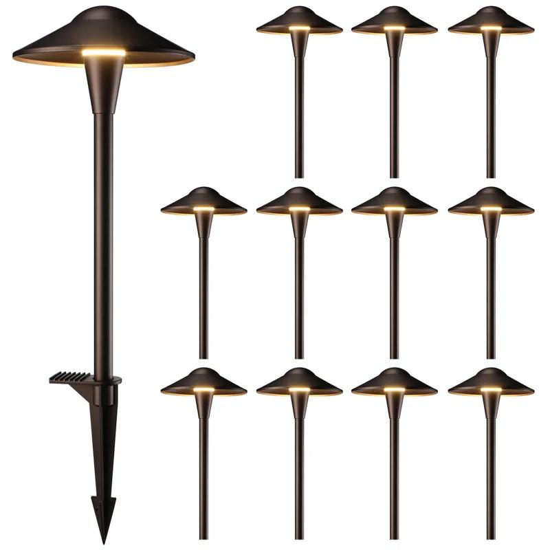 3CCT Low Voltage Landscape Pathway Lights, 5W LED Landscape Path Light, Aluminum, Oil Rubbed Bronze (Set of 12)