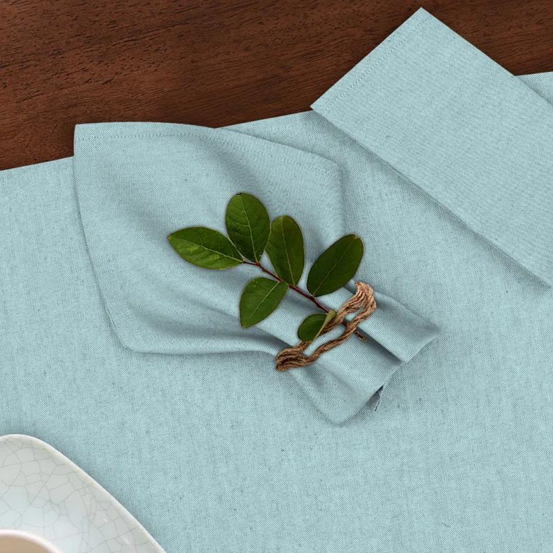 Ruvanti Poly Cotton Square Cloth Napkins Chambray Fabric (Set of 12)