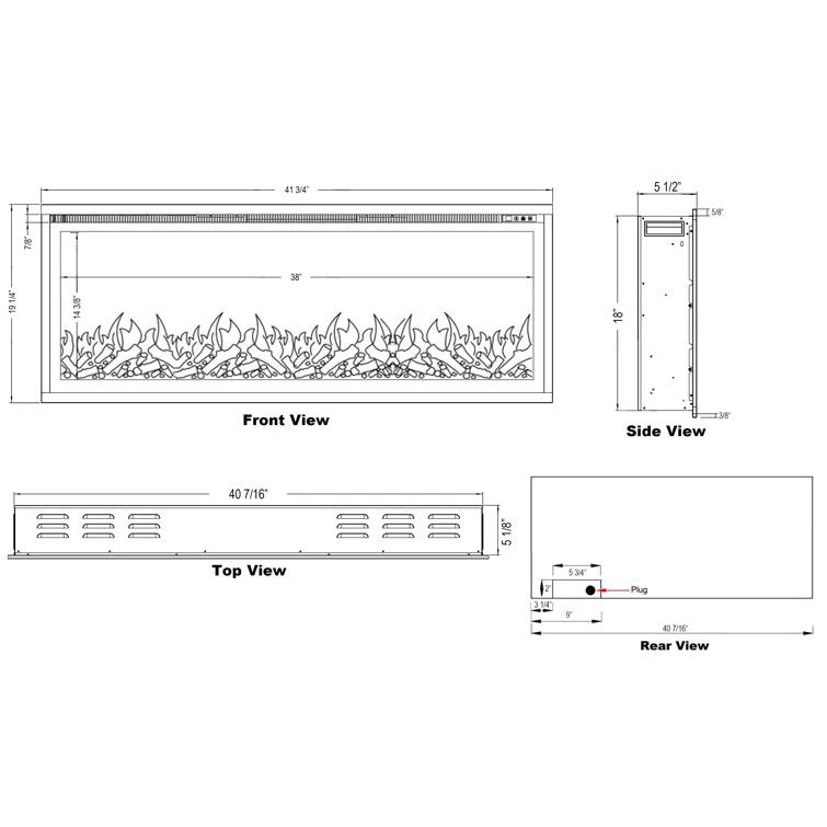 Touchstone Sideline Elite Smart Electric Fireplace