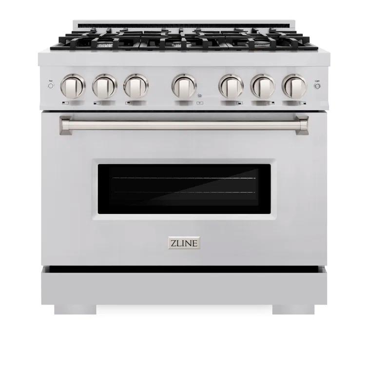 ZLINE ZLINE 36 in. 5.2 cu. ft. Classic Dual Fuel Range W/ 6 Burner Gas Cooktop & Electric Convection Oven in Stainless Steel (CDR36) CDR36