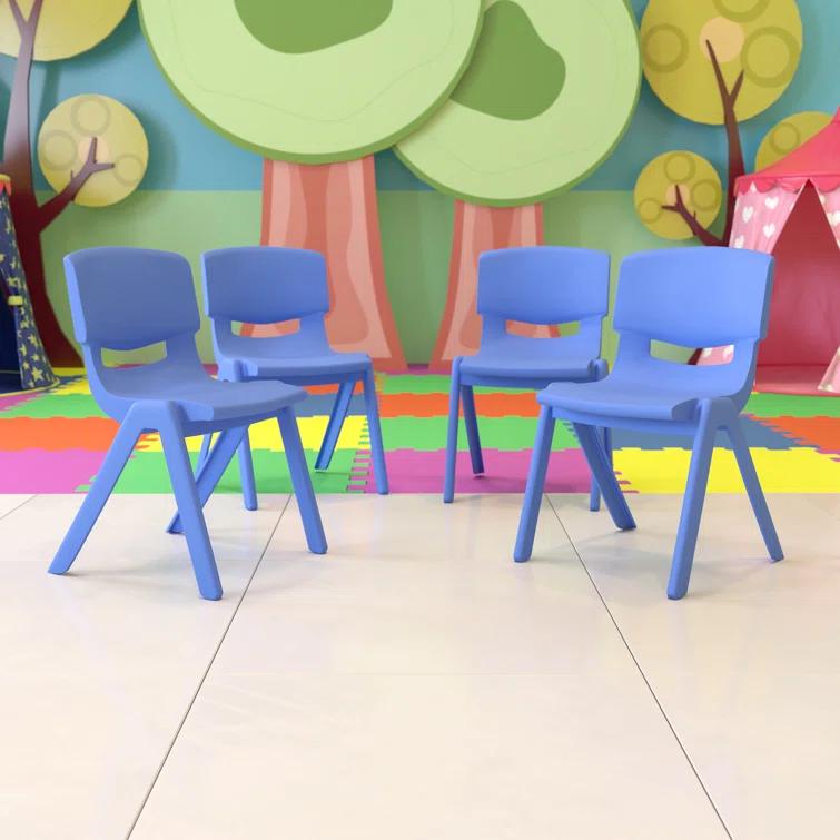 Flash Furniture Goddard Plastic Stack School Chair with Seat, 3rd-7th School Chair (Set of 4)
