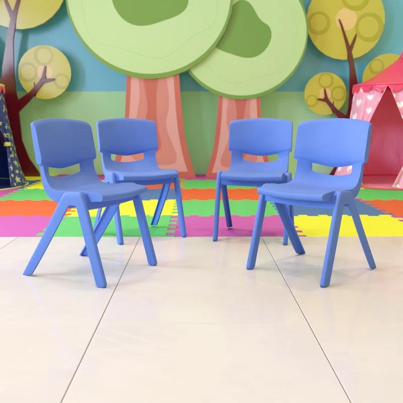 Flash Furniture Goddard Plastic Stack School Chair with Seat, 3rd-7th School Chair (Set of 4)