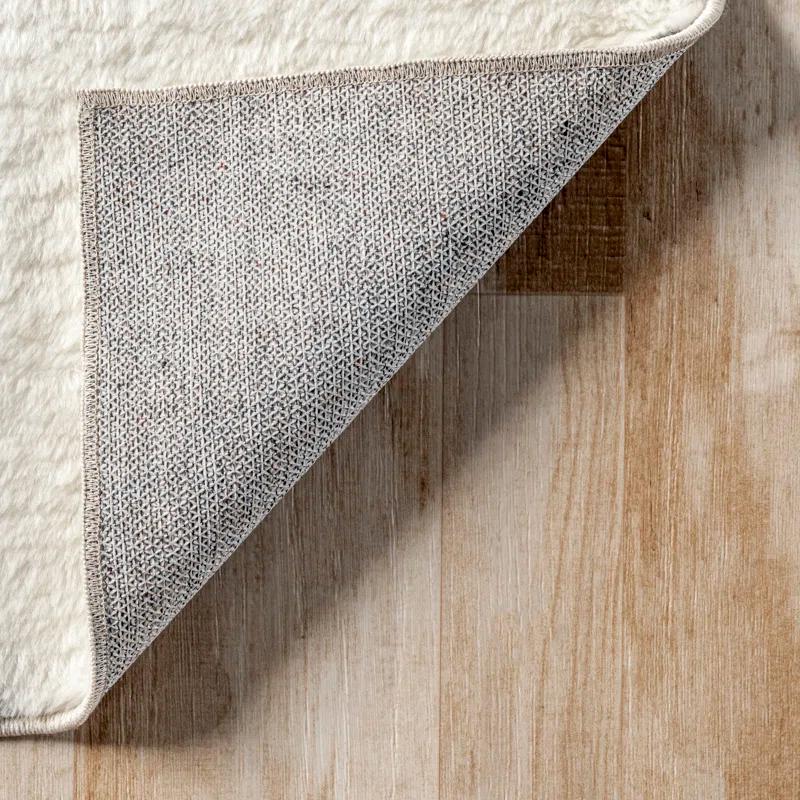 Loon Peak® Addy Trellis Machine Washable Shag Ivory Area Rug