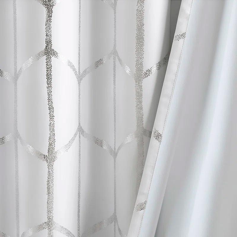 Intelligent Design Raina Total Blackout Metallic Print Grommet Top Curtain Panel