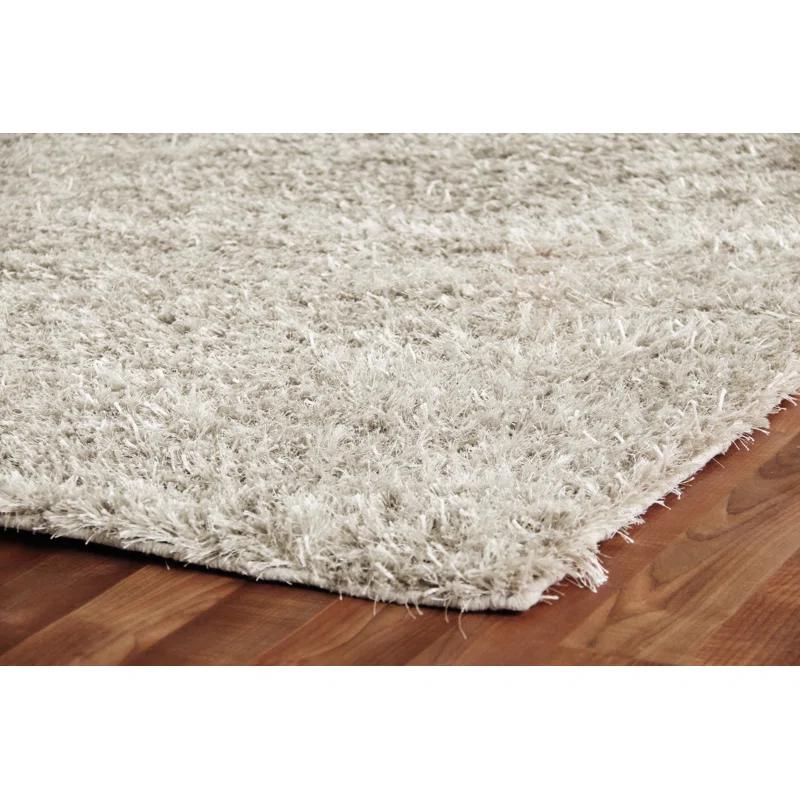 EXQUISITE RUGS Exquisite Rugs Viscose Shaggy Handmade Handloomed Viscose Gray Area Rug
