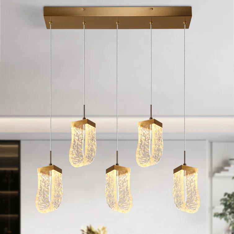 Everly Quinn Zeinab 5 - Light Kitchen Island Linear LED Pendant
