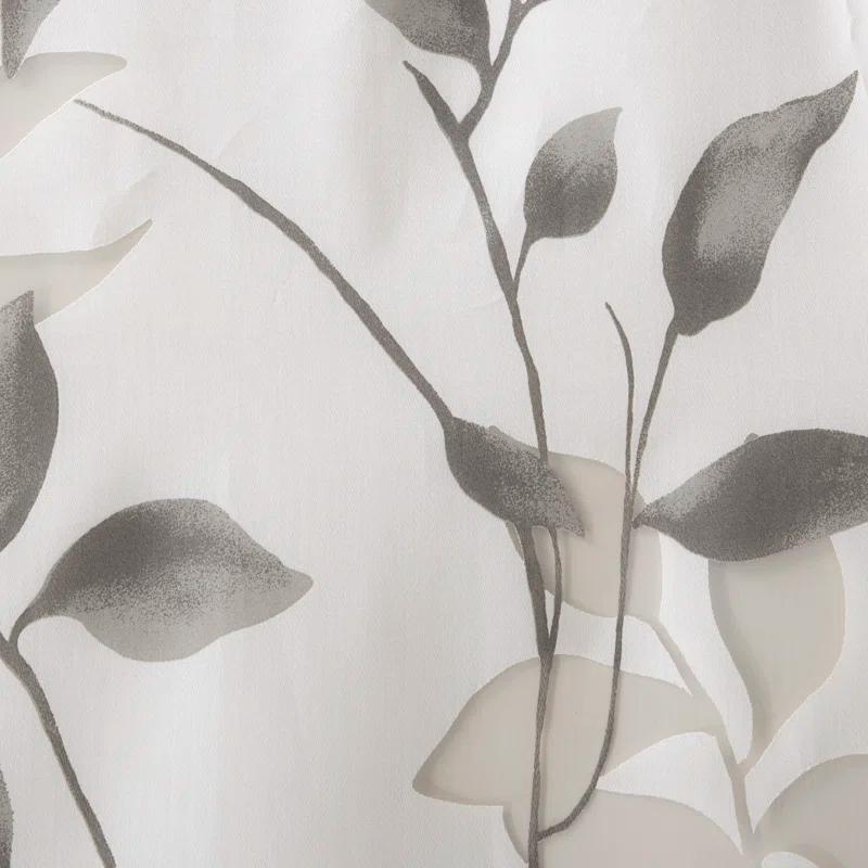 Madison Park Cecily Floral Printed Burnout Sheer Grommet Single Curtain Panel