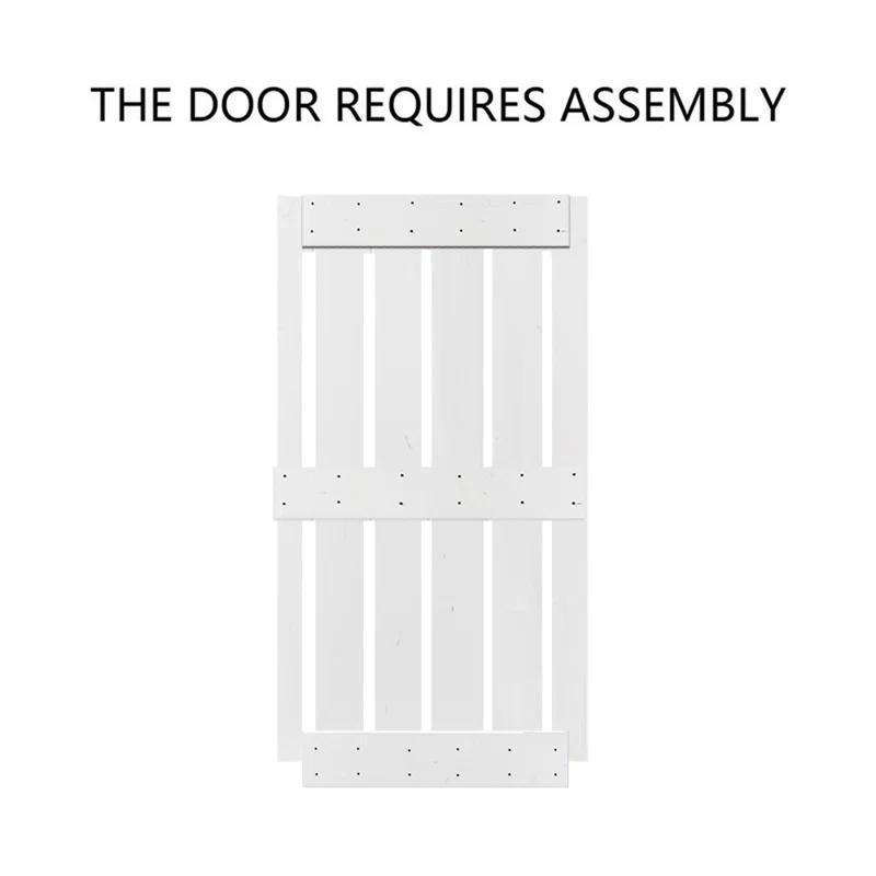 Calhome 84'' Solid Wood Paneled without Installation Hardware Kit Barn Door