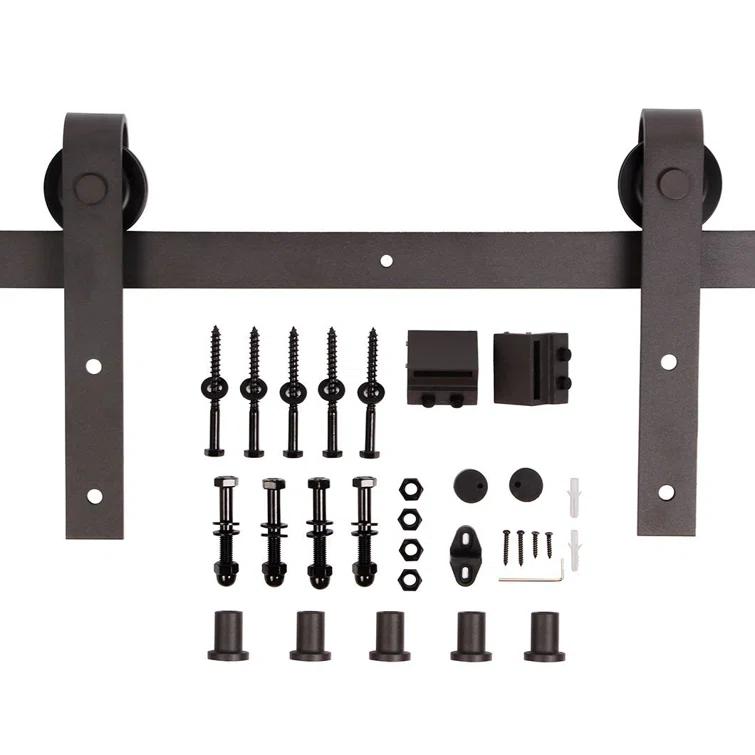 IsLife 84'' Solid Wood Paneled Matte with Installation Hardware Kit Barn Door