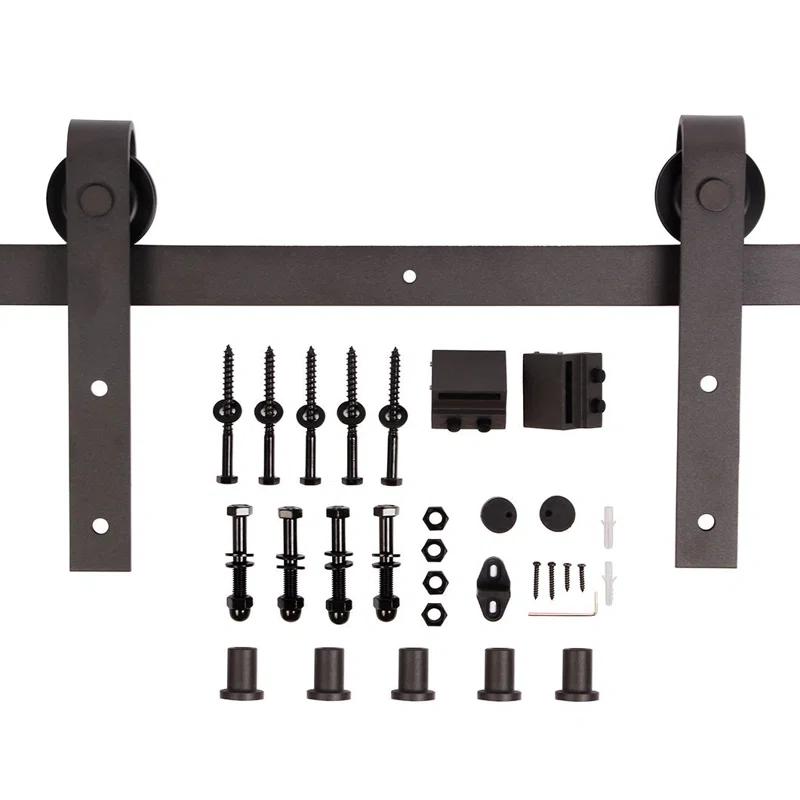 IsLife 84'' Solid Wood Paneled Matte with Installation Hardware Kit Barn Door