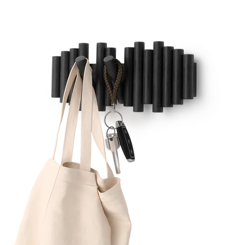 5 - Hook Solid Wood Coat Rack